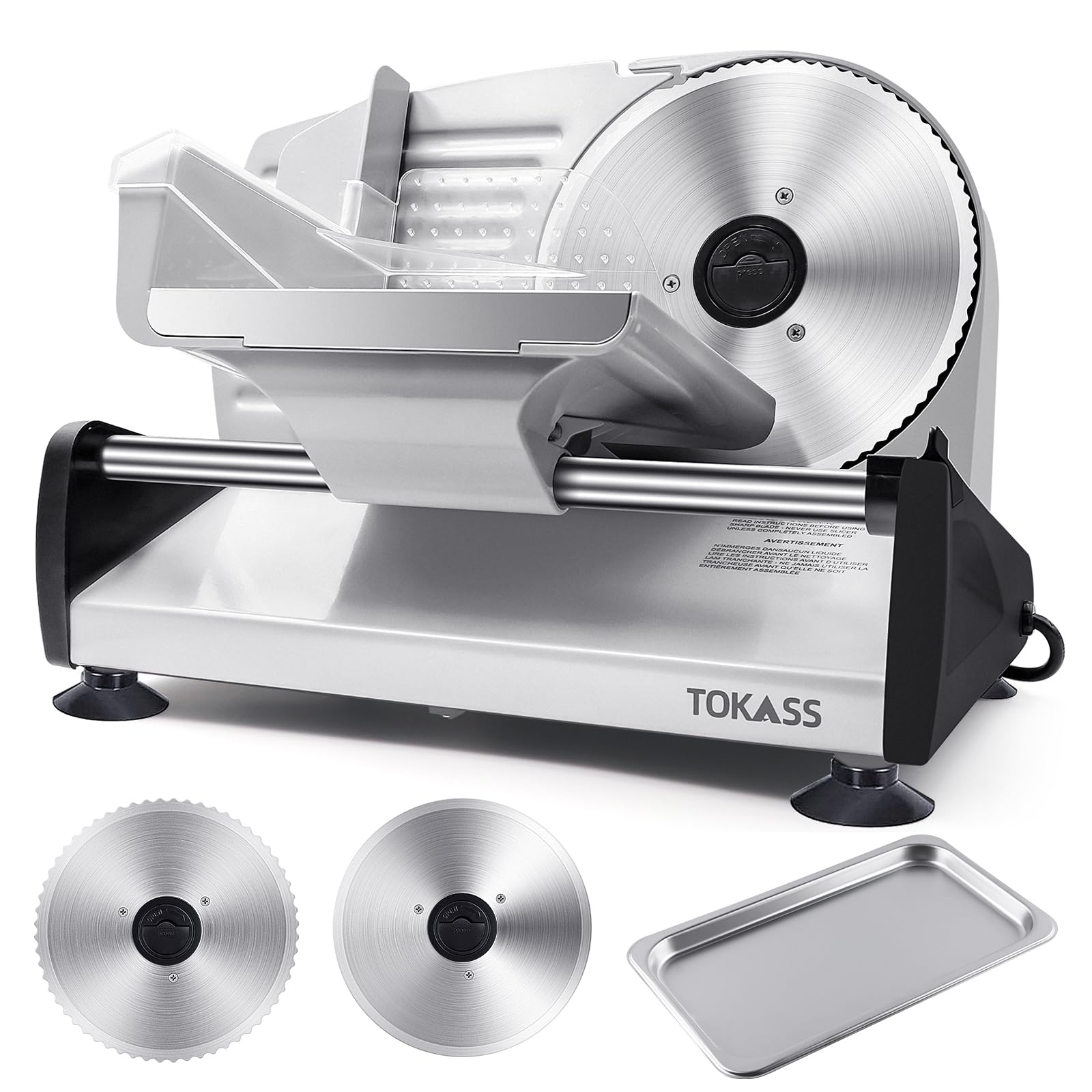 Meat Slicer Machine for Home, 200W Food Slicer with Two 7.5" Blades