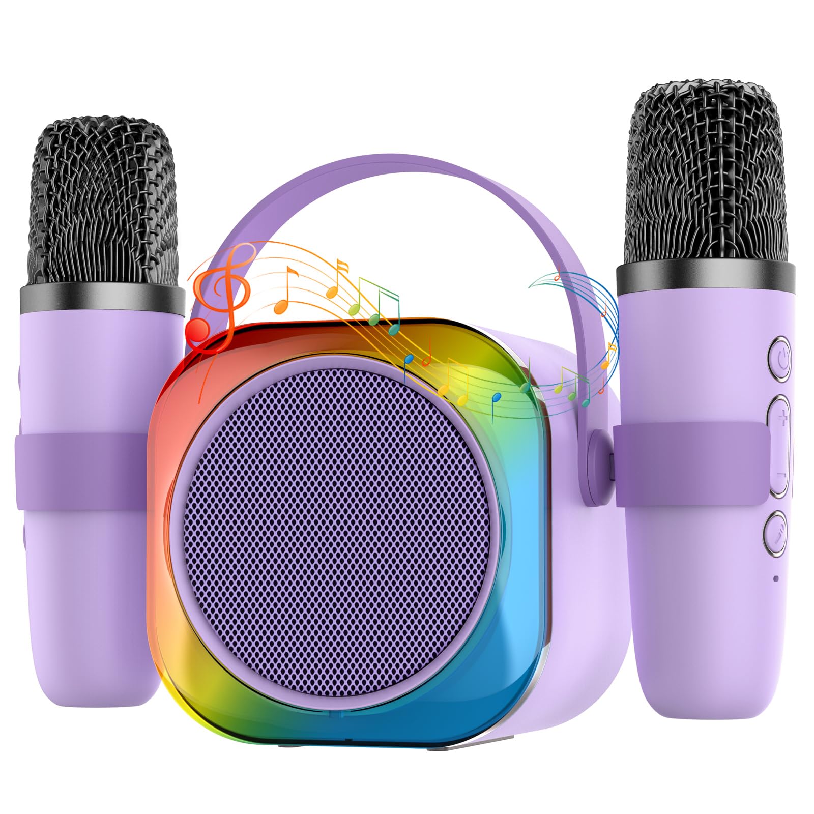 Mini Karaoke Machine Kids, Portable Karaoke Speaker with 2 Microphones