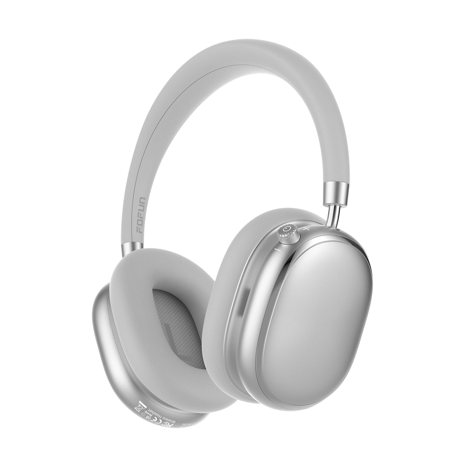 NC95 Hybrid Active Noise Cancelling Headphones with Knob Control, 120H Playtime Over Ear Headphones Wireless Bluetooth 6.0, App Control, Hi-Res Audio, Comfort Fit (Silver)