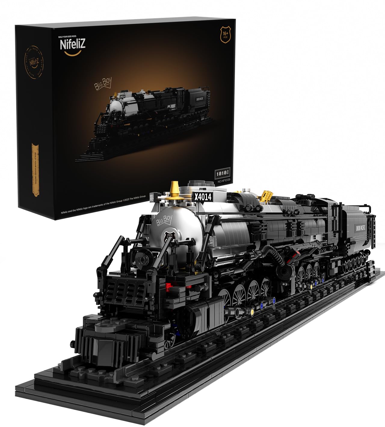 Nifeliz Big Boy Steam Locomotive Building Set, Trains Series