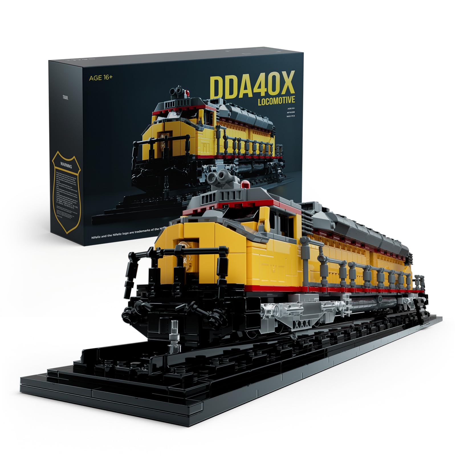 Nifeliz DDA40X Locomotive Building Set with Train Tracks, Collectible Steam Train Building kit Model for Adult Train Lovers, Ideal Gift for Home Décor (1603 PCS, NF10296)