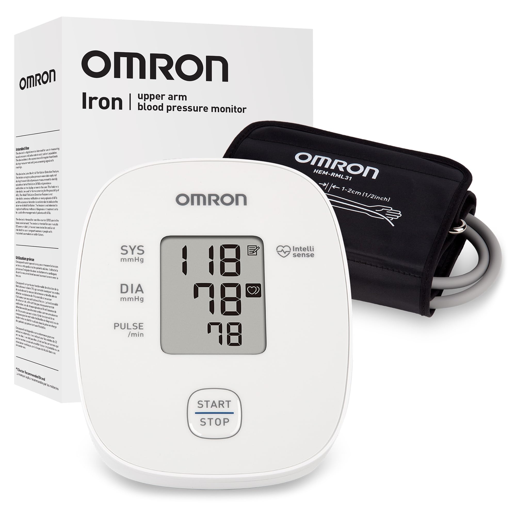 OMRON Iron Upper Arm Blood Pressure Monitor - Clinically Validated Blood Pressure Cuff - Medical Grade with Wide Range 17" Arm Cuff