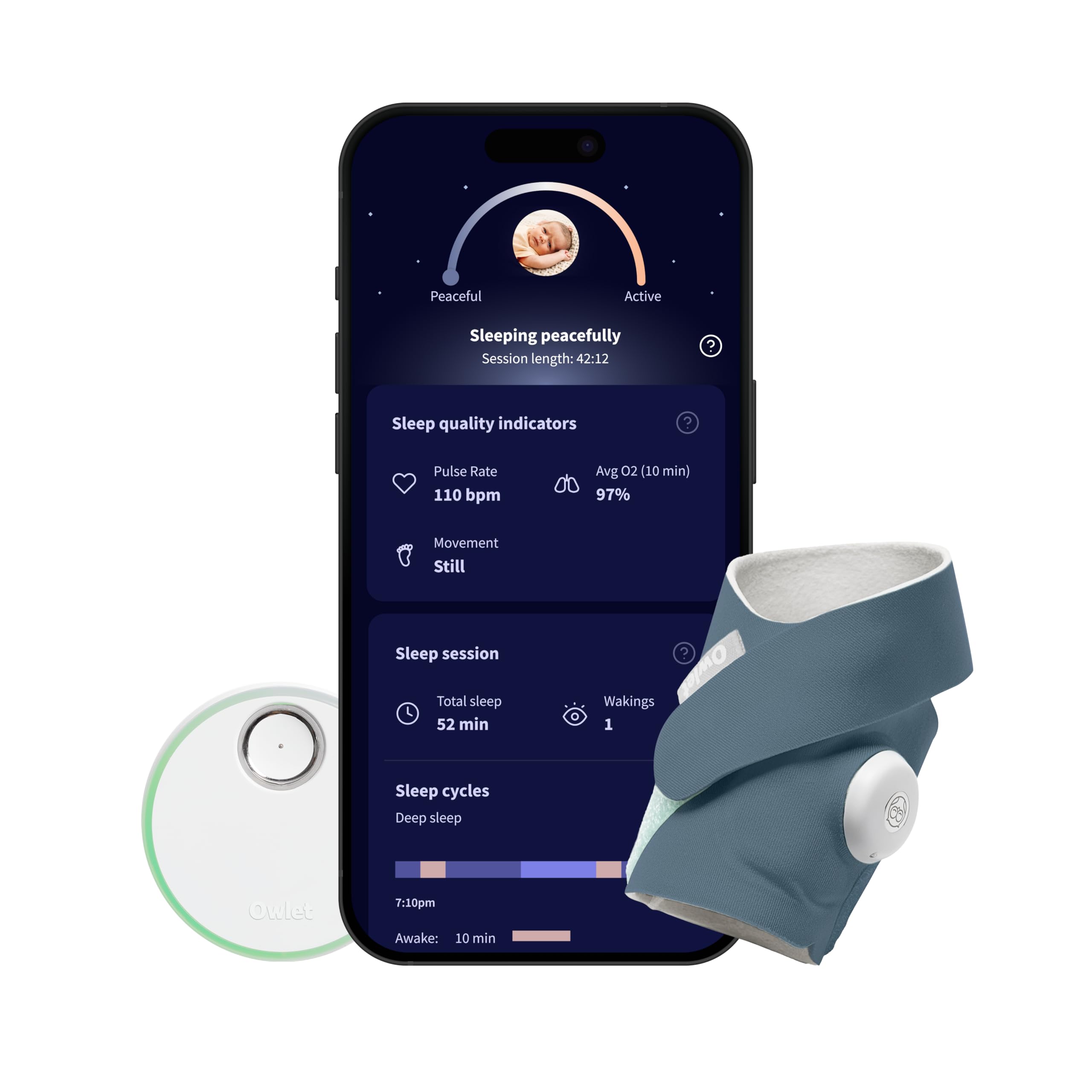 Owlet Dream Sock Smart Baby Monitor, Better Sleep for Baby & You