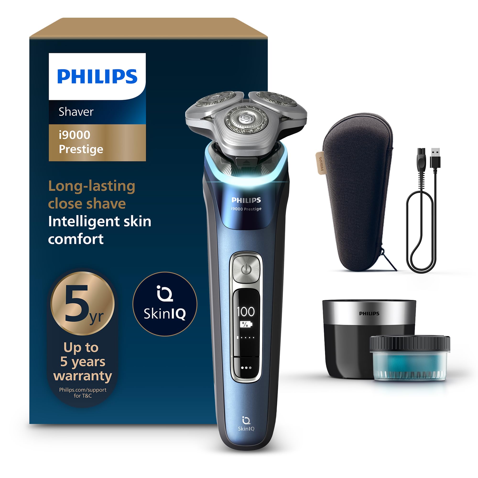 Philips i9000 Prestige Electric Shaver, Mystic Blue