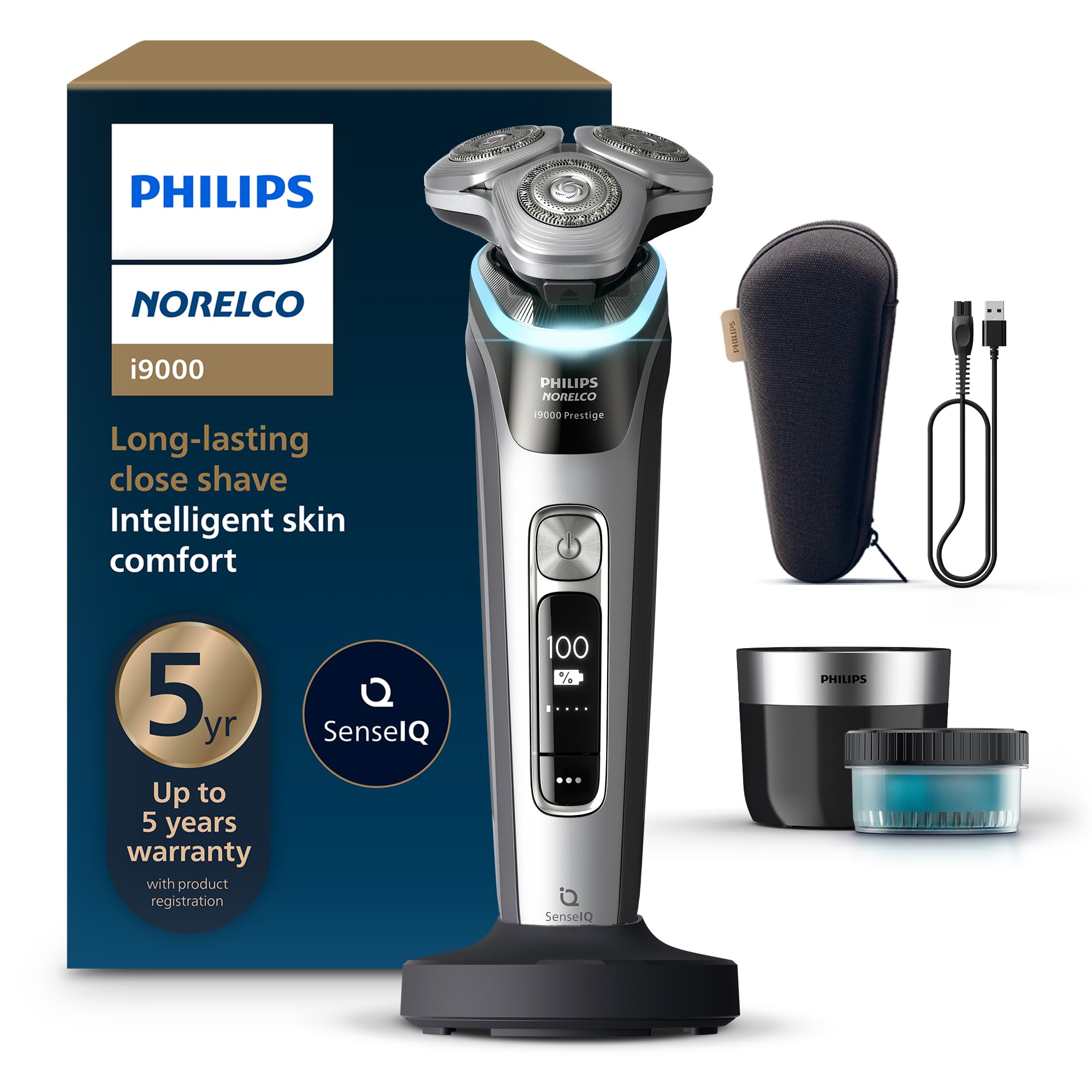 Philips Norelco i9000 Rechargeable Wet & Dry Electric Shaver, XP9204/85