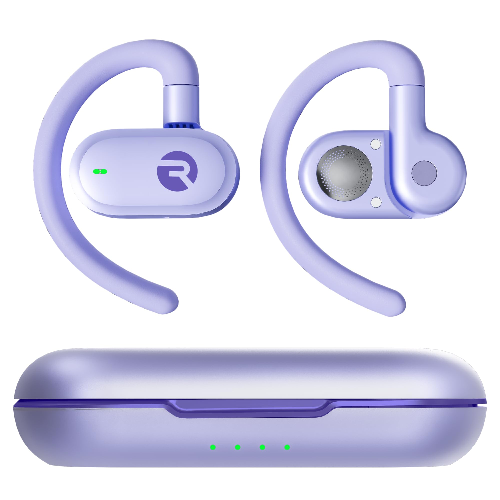 Raycon Fitness Open Ear Earbuds – Open Ear Headphones, Earbuds Wireless Bluetooth, Running Headphones, Sweat & Water-Resistant Earphones, 40 Hours Battery Life (Purple)
