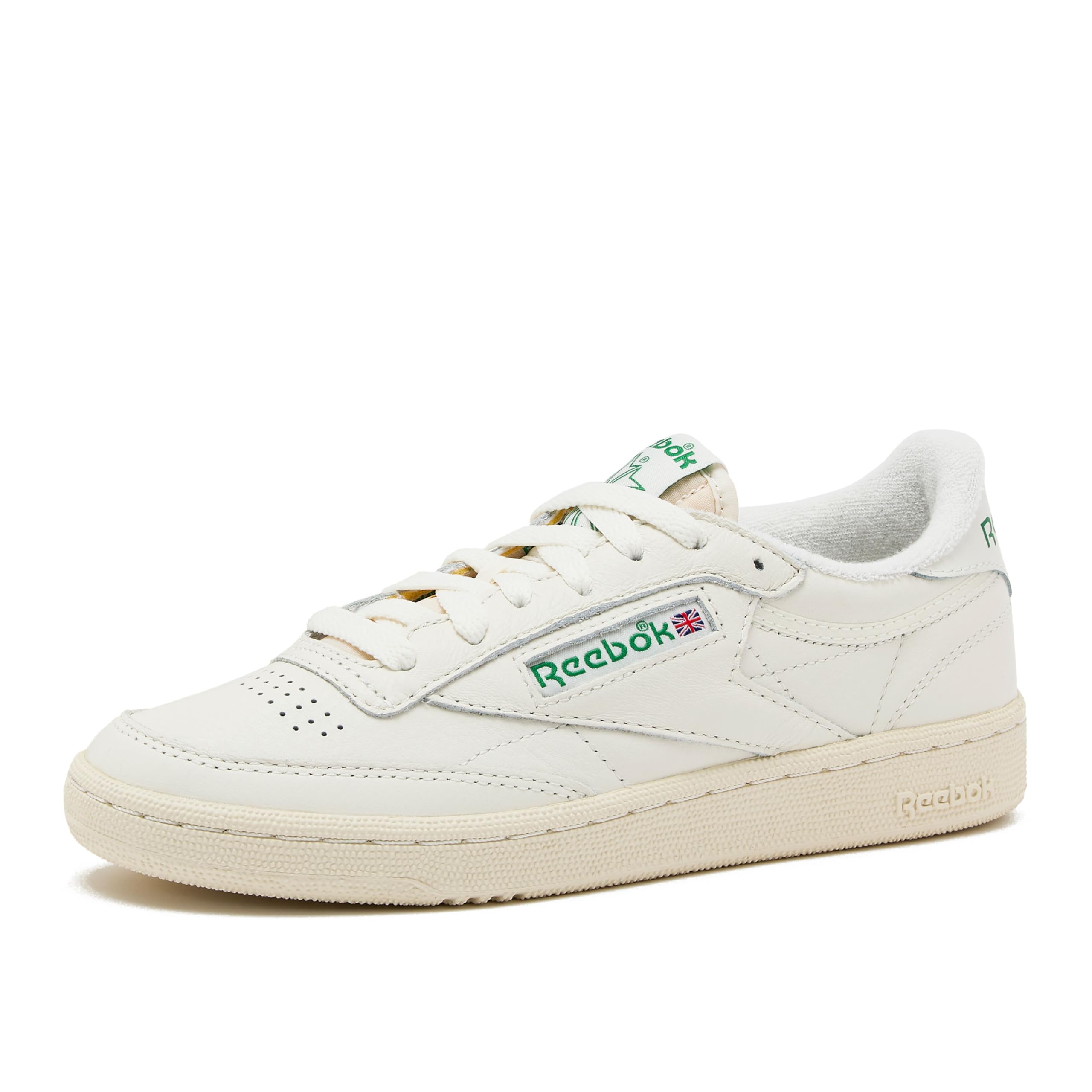 Reebok Womens Club C 85 Vintage Sneaker, Chalk/Alabaster/Glen Green, 7 US