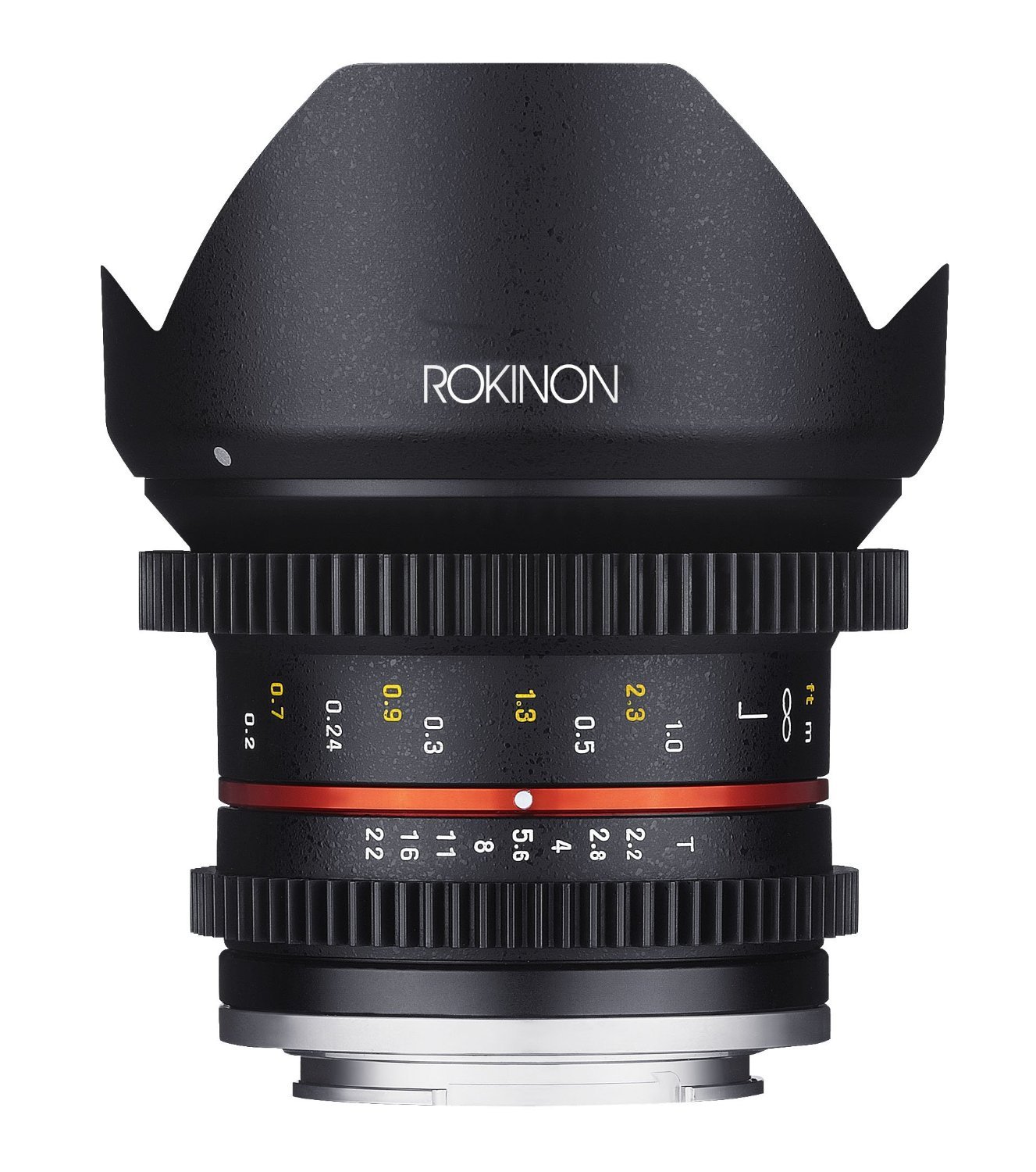 Rokinon CV12M-E 12mm T2.2 NCS CS Ultra Wide Angle Cine Lens for Sony E-Mount-NEX Cameras with De-Clicked Aperture and Follow Focus Compatibility, Black