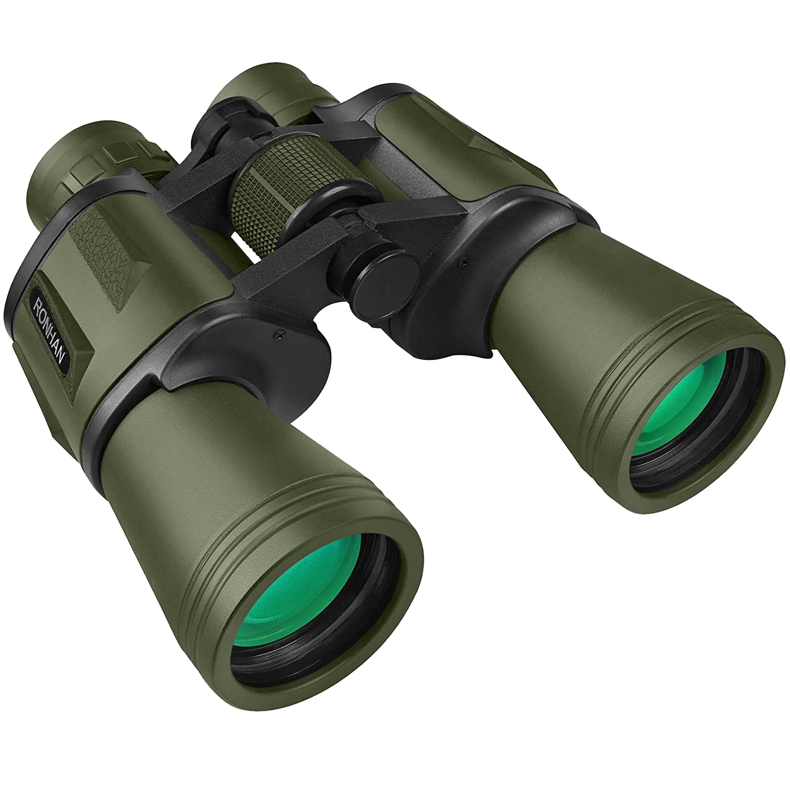 RONHAN 20x50 High Powered Binoculars for Adults, Military Compact HD Professional/Daily Waterproof Binoculars Telescope for Bird Watching Travel Hunting Football Games with Carrying Case&Strapï¼ˆGreen