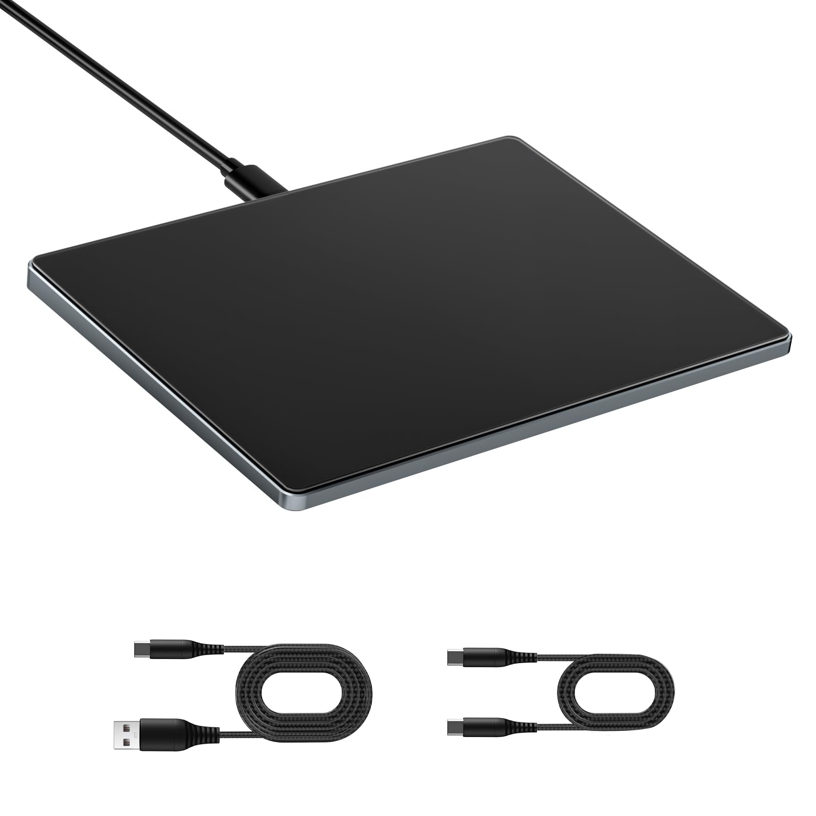 seenda Upgraded Trackpad, Smooth Glass Surface with Multi-Touch, Aluminum Slim USB Wired Win/Mac Touchpad with High Precision Navigation for Windows 10/11 Computer and iMac, MacBook Air/Pro, Black