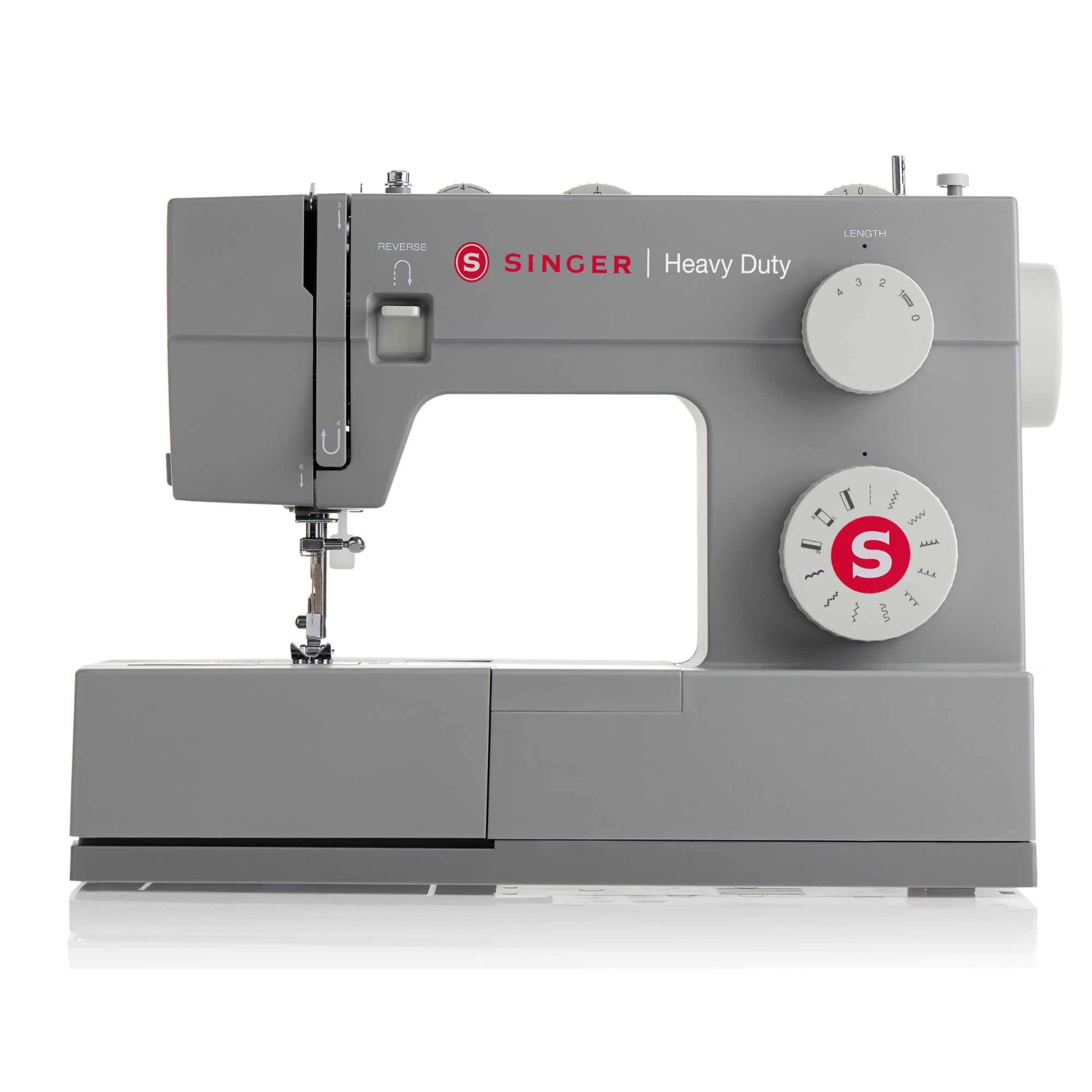 SINGER Heavy Duty 4411 (Grey) High Speed Sewing Machine + Accessories  11 Built-In Stitches Deliver 69 Stitch Applications  50% More Power, 1100 Stitches/Min  Metal Frame, 4-Step Buttonhole