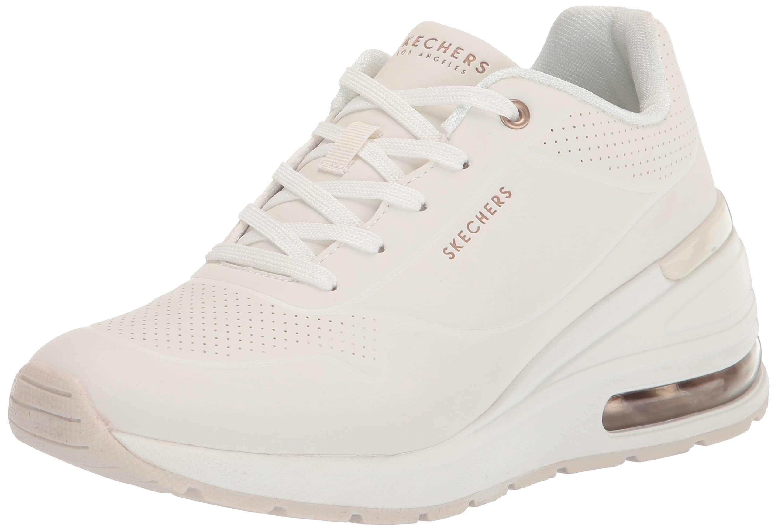 Skechers Women's Million Elevated Air Sneaker, White, 6.5