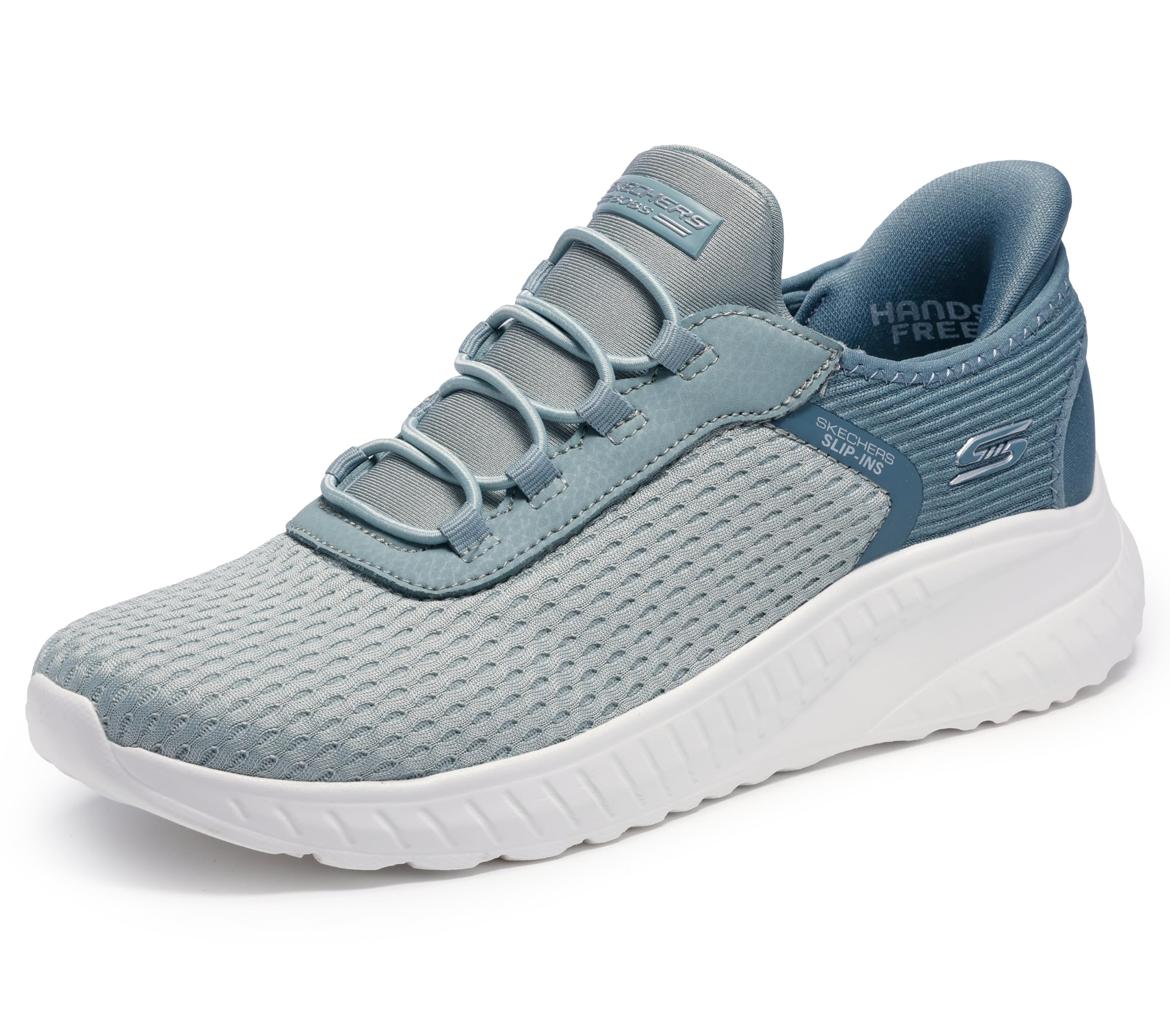 Skechers Women's Hands Free Slip-ins Bobs Squad Chaos-in Color Sneaker, Sage, 7.5
