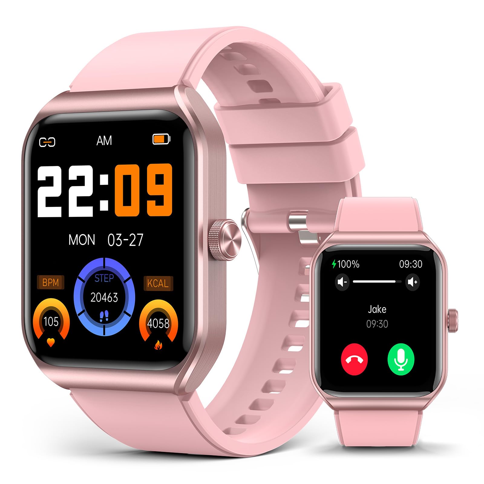 Smart Watch for Women with SOS Emergency Alert, 1.91" GPS Watcher with 100+ Sports Modes, Blood Pressure/Blood Oxygen/Heart Rate/Sleep Monitor, IP68 Waterproof Smartwatch for Android iOS