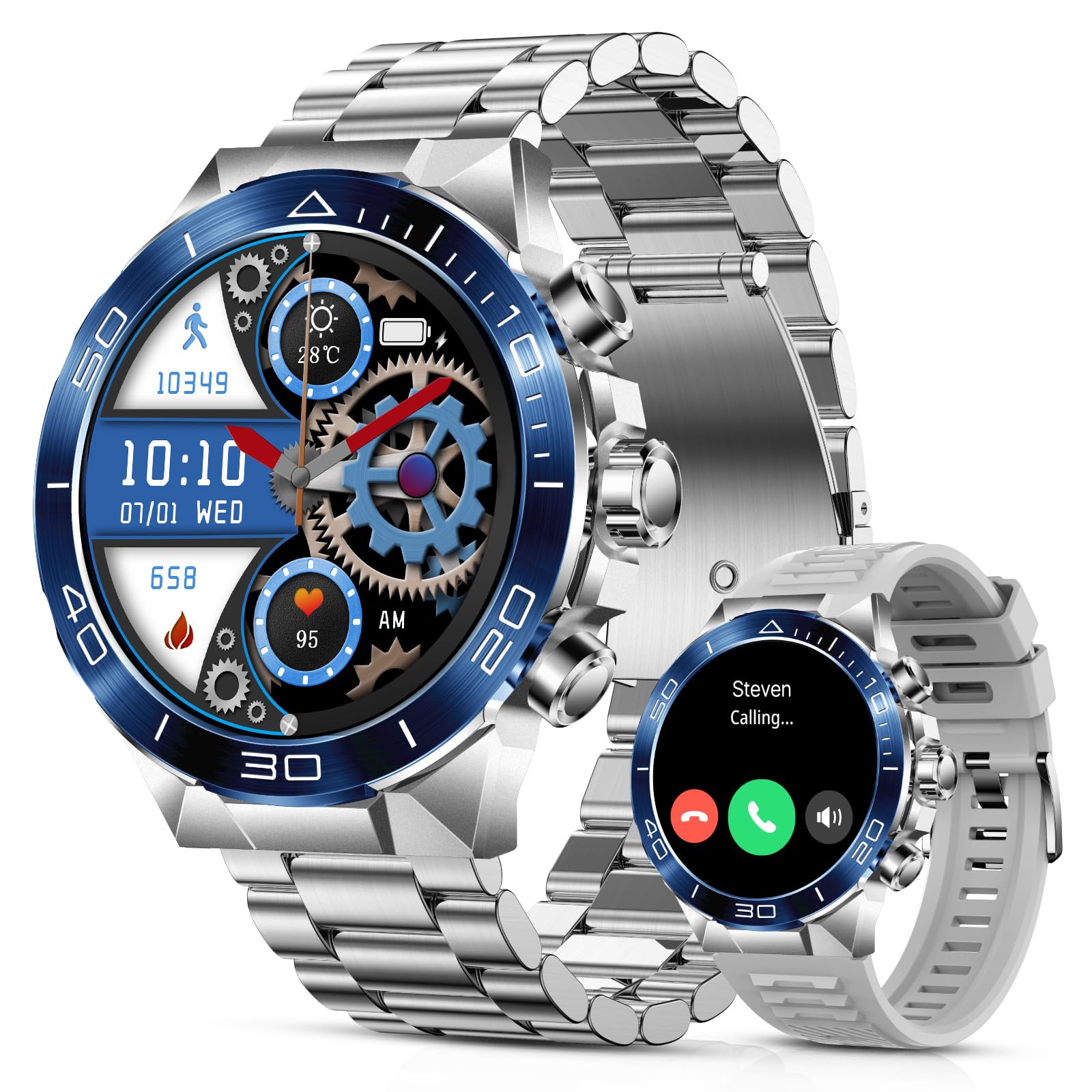 SOUYIE Smart Watch for Men Answer/Make Call 1.43" AMOLED 24H Health Monitor