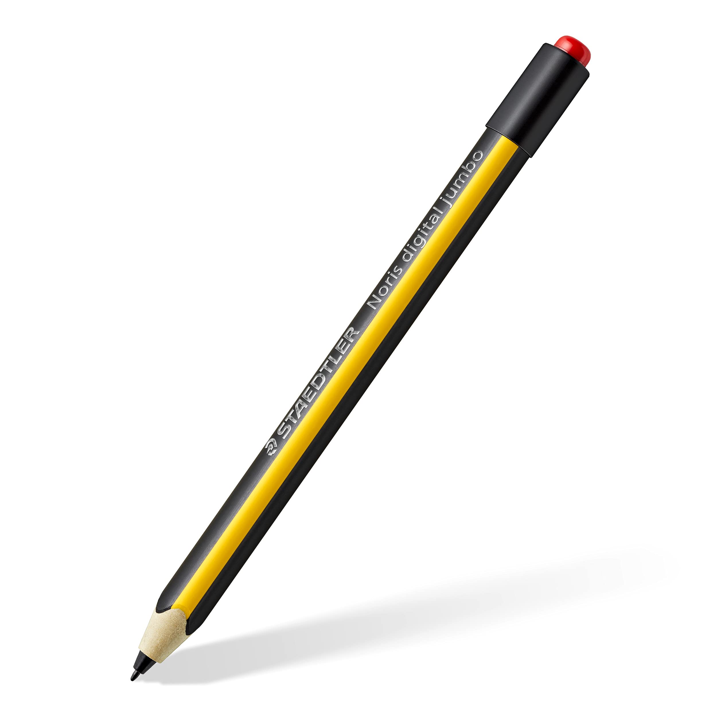STAEDTLER Noris Digital Jumbo 180J 22 EMR Stylus With Soft Eraser for Writing, Drawing and Erasing on EMR Equipped Displays, Yellow-Black (Check Compatibility List)