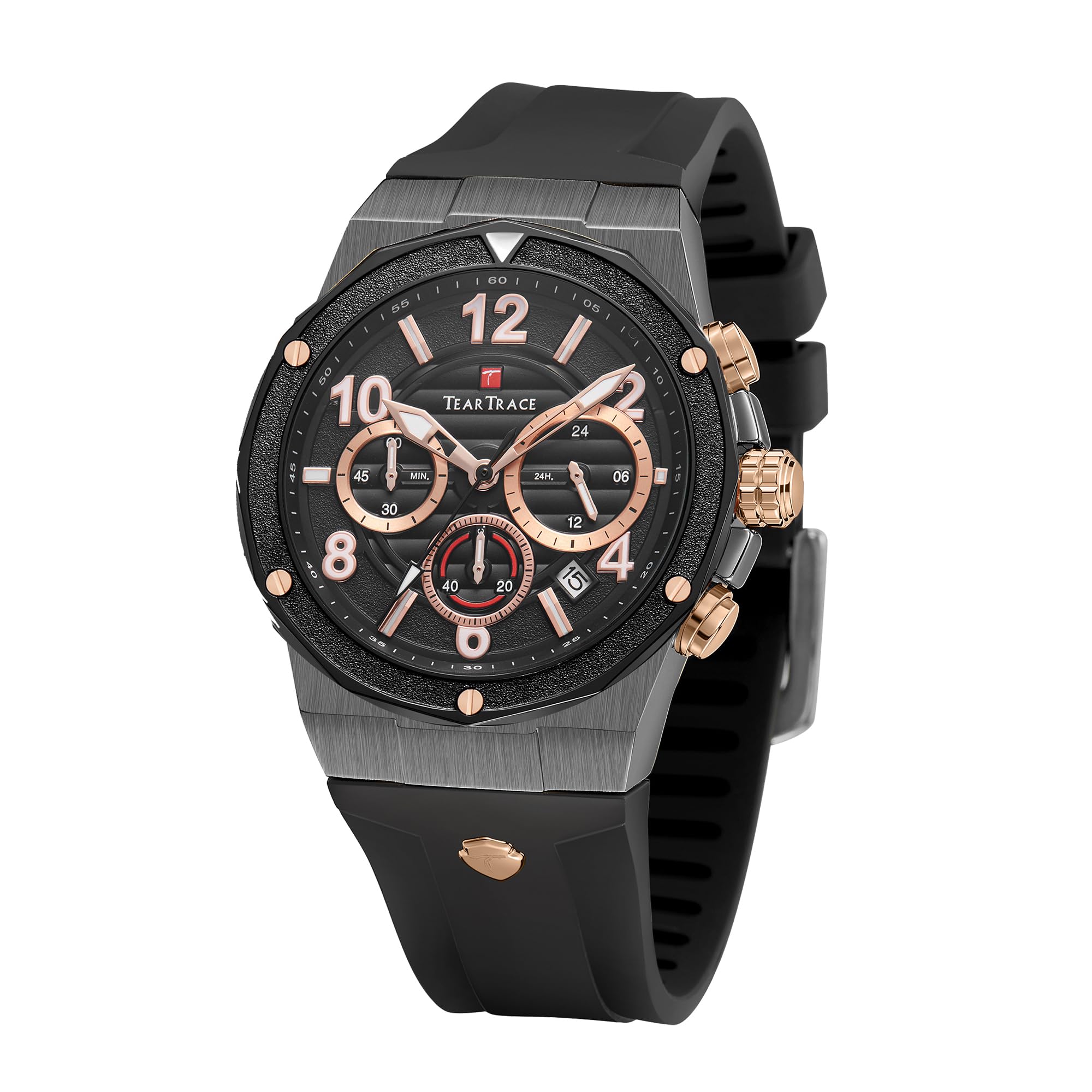 TEARTRACE Watches for Men Luxury Quartz Casual Chronograph 3ATM Waterproof Sport Wrist Watches Multifunctional with Silicone Strap Mens Watches