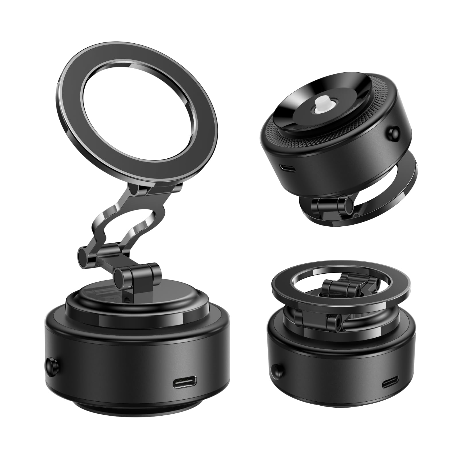 TELESIN Electric Vacuum Car Mount Magnetic Car Phone Holder 105N 360° Reinforced Adjustable Swivel Lock, Suction Cup Phone Mount for Your Car/Gym/Mirror/iPhone & Android
