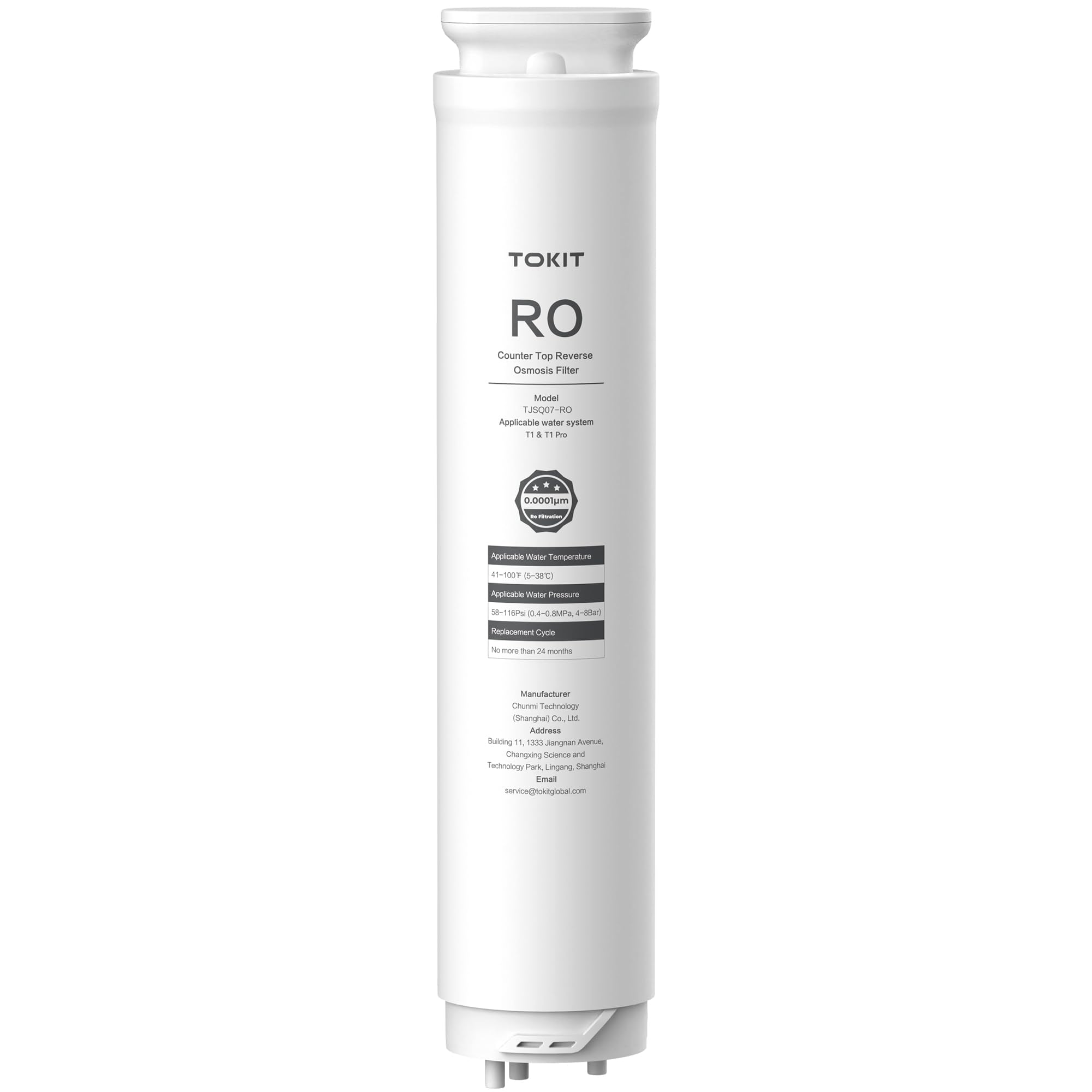 TOKIT RO Replacement Filter for T1&T1Pro, NSF/ANSI 58 Certified, Reduce TDS, Replacement for T1&T1Pro Reverse Osmosis System Water Filter, 12-Month Lifetime