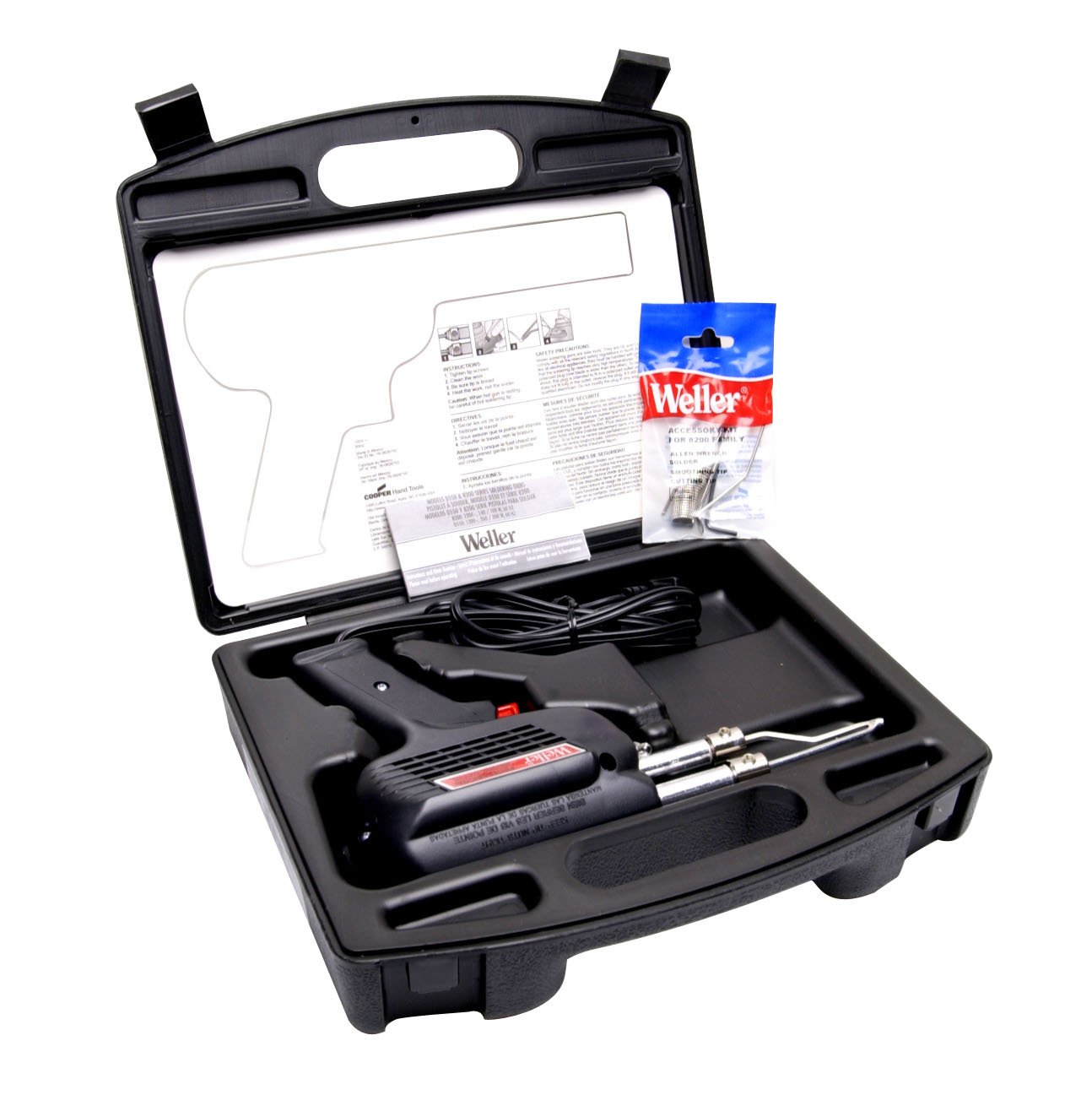 Weller D550PK 260-Watt/200W Professional Soldering Gun Kit with Three Tips and Solder in Carrying Case - Power Source Type
