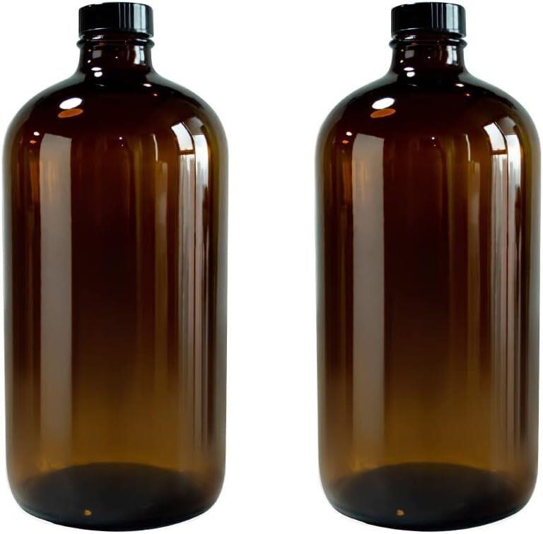 32oz 946ml Amber Boston Round