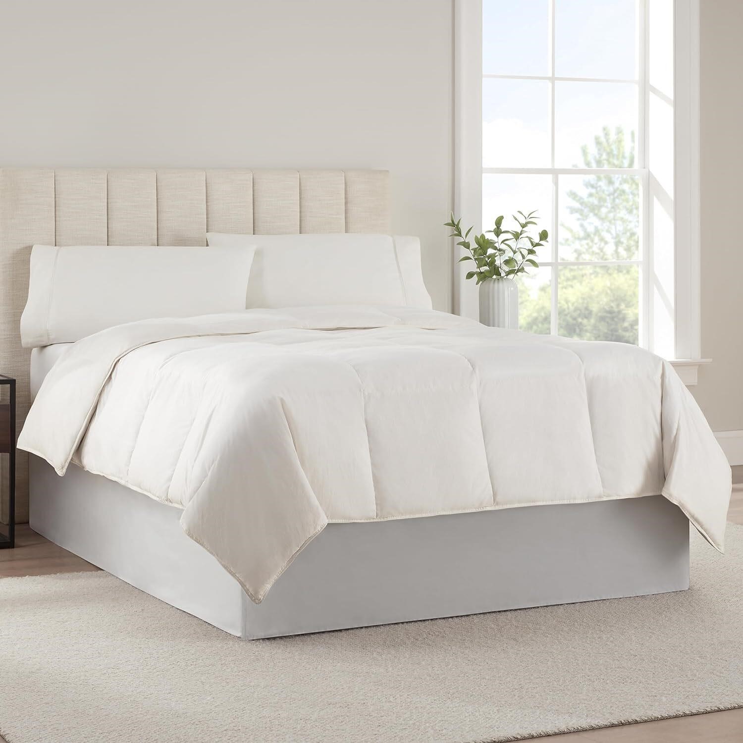 SERTA Modern Solid Bed Skirt,