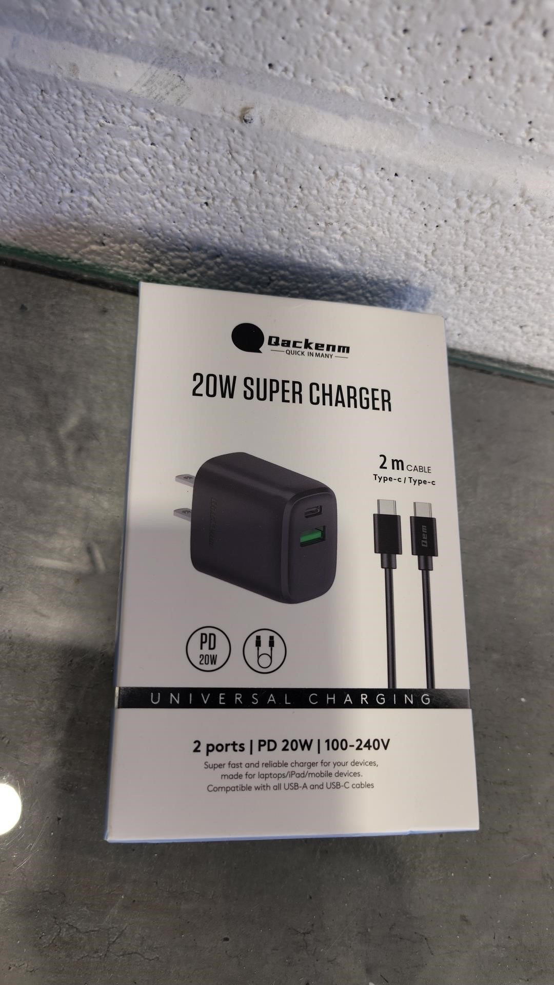 Qackenm 20w super charger 2m