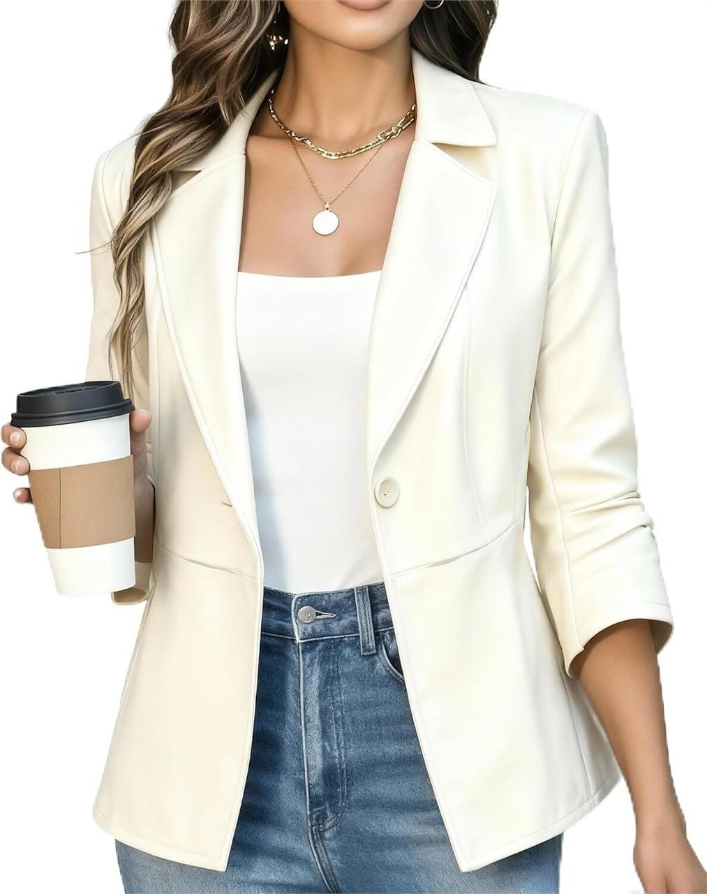 Women Leather Jacket Faux Slim