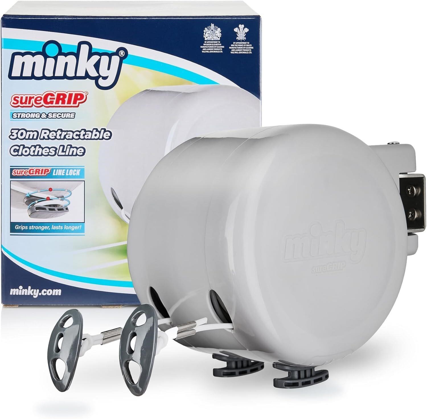 Minky Outdoor Retractable Clothesline, 98 Feet Drying Space