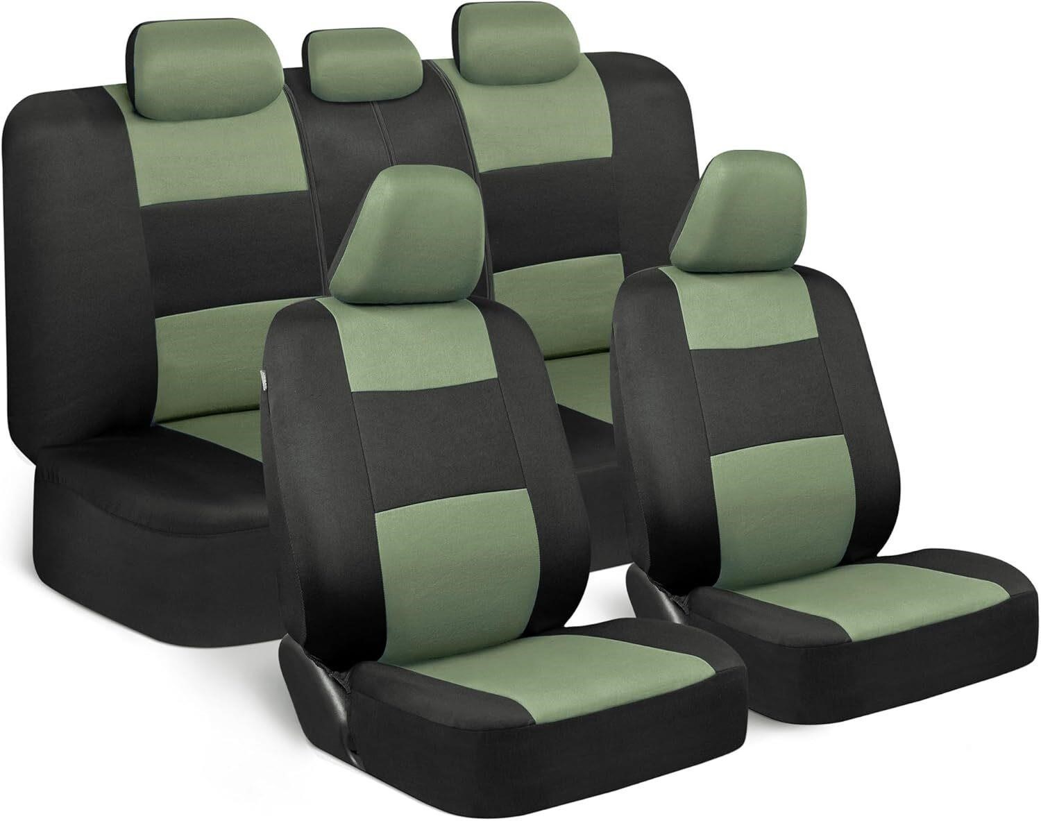 BDK Black/Green Online Rome Seat Covers Seat Cover