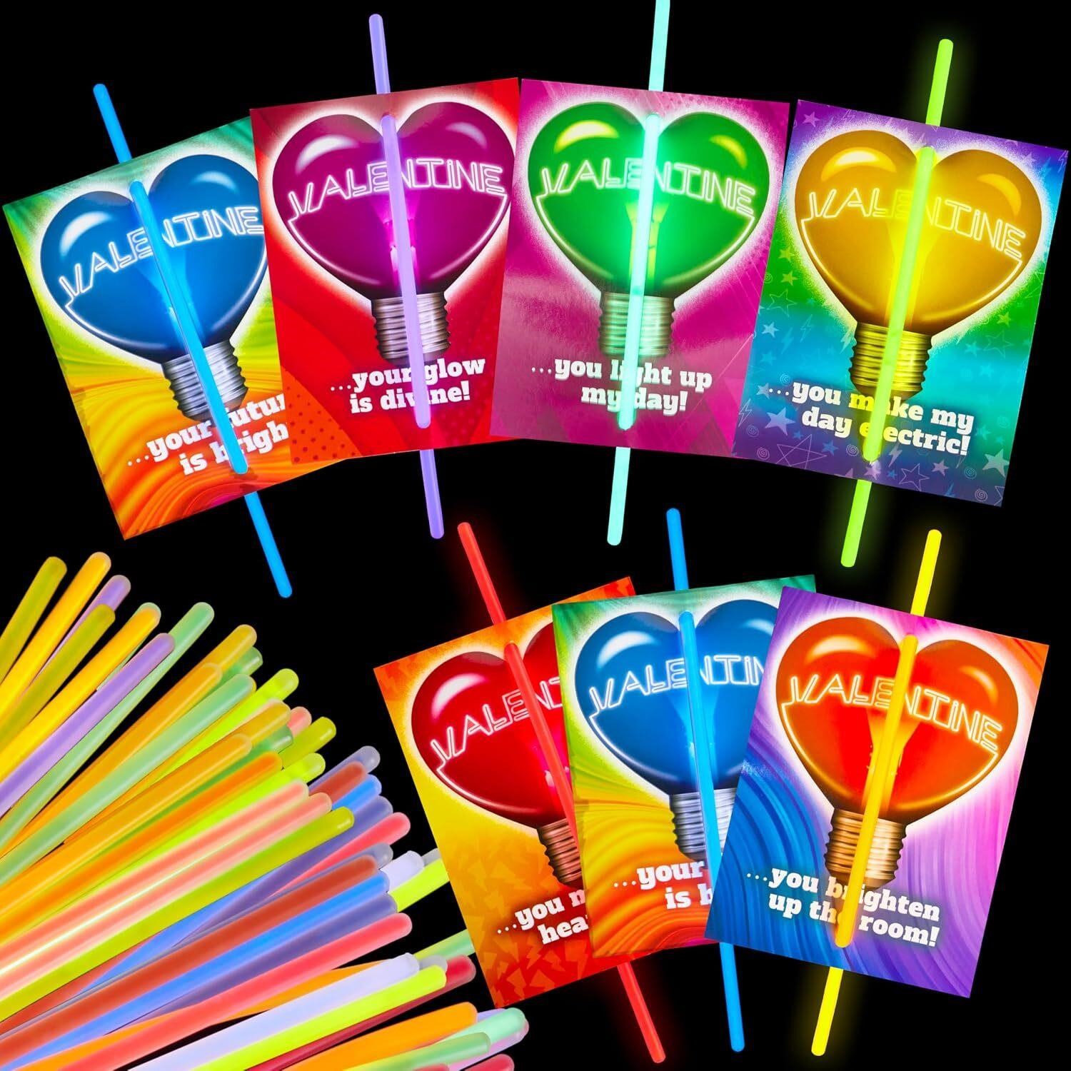 JOYIN 36 Packs Neon Valentines