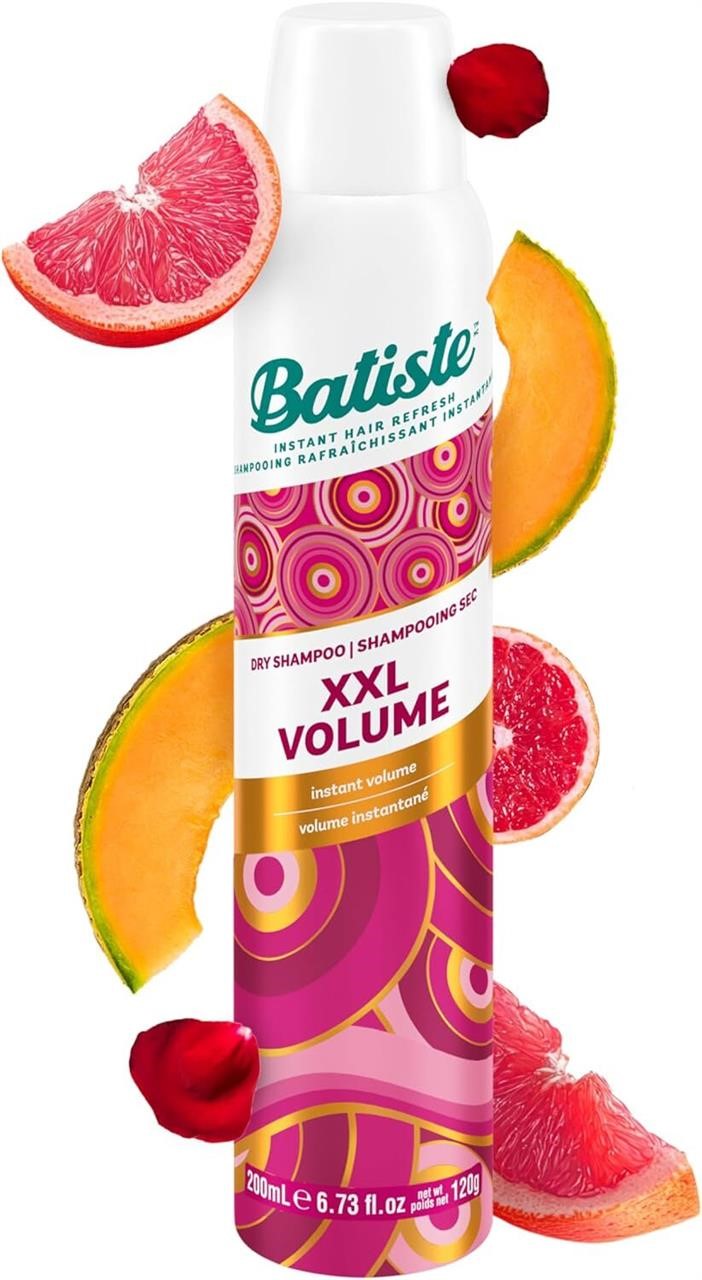 Batiste Dry Shampoo Spray XXL, Adds Volume & Texture, Instantly Refresh Hair, Absorbs Oil & Grease, Waterless Shampoo, Paraben & Sulfate Free, 200ml