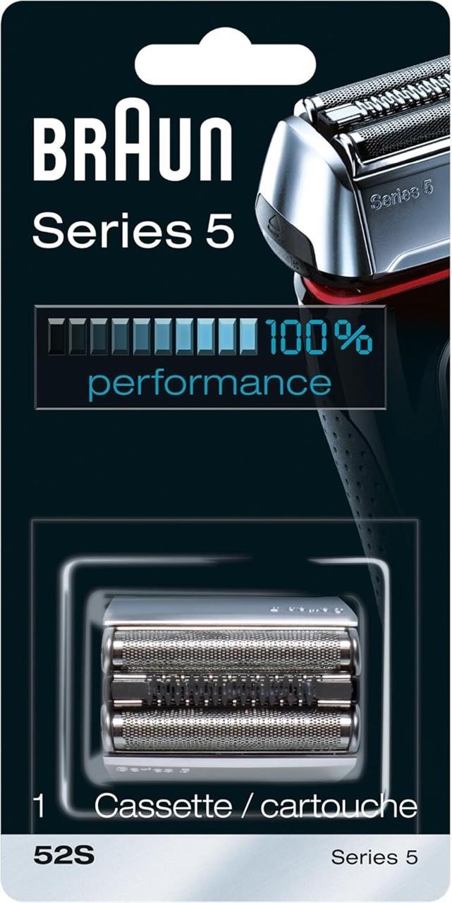 Braun Series 5 52S Electric Shaver Head Replacement Cassette 鈥?Silver