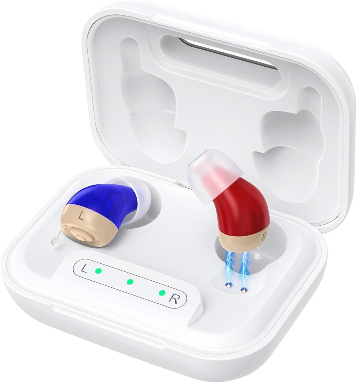 Hearing Aids for Seniors Rechargeable, (ITE) In-Ear Design with Auto On/Off, Anti-Howling Technology, Smart Noise Reduction Chip for Crystal Clear Sound, Comfortable Fit for Elderly & Hearing Loss