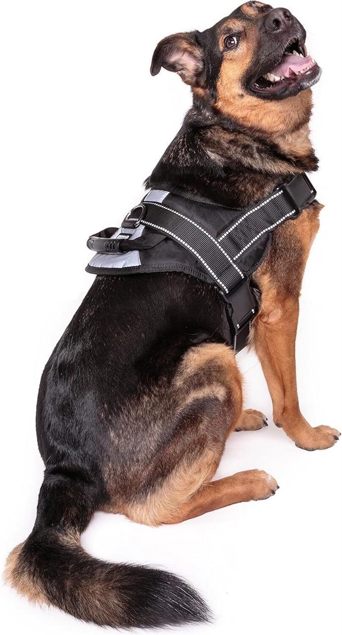 No Pull Dog Harness Large Breed - Training Harnesses for Large Dogs, Black Dog Vest with Handle & 3M Reflective Material for Extra Control and Safety XL Size