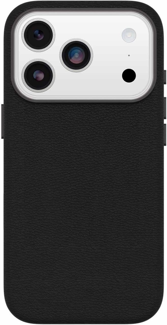 OtterBox Symmetry Cactus Leather compatlble with MagSafe Case w/Camera Control iPhone 17 Pro Noir Ash (Black)