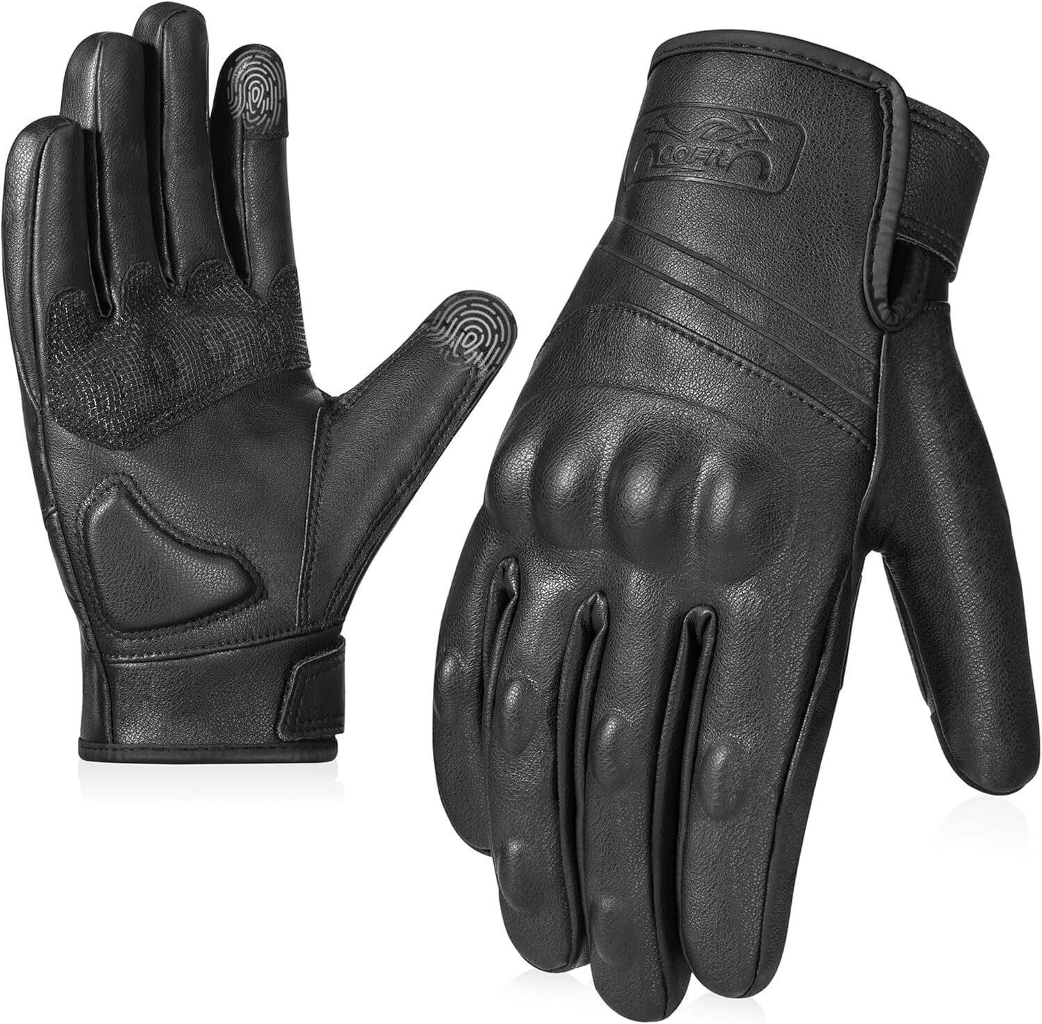 COFIT Windproof Motorcycle Gloves, Unisex Durable Anti-Slip & Touchscreen Leather-Like Motorcycle Gloves, Ideal for Motocross Racing, Road Biking for Men & Women
