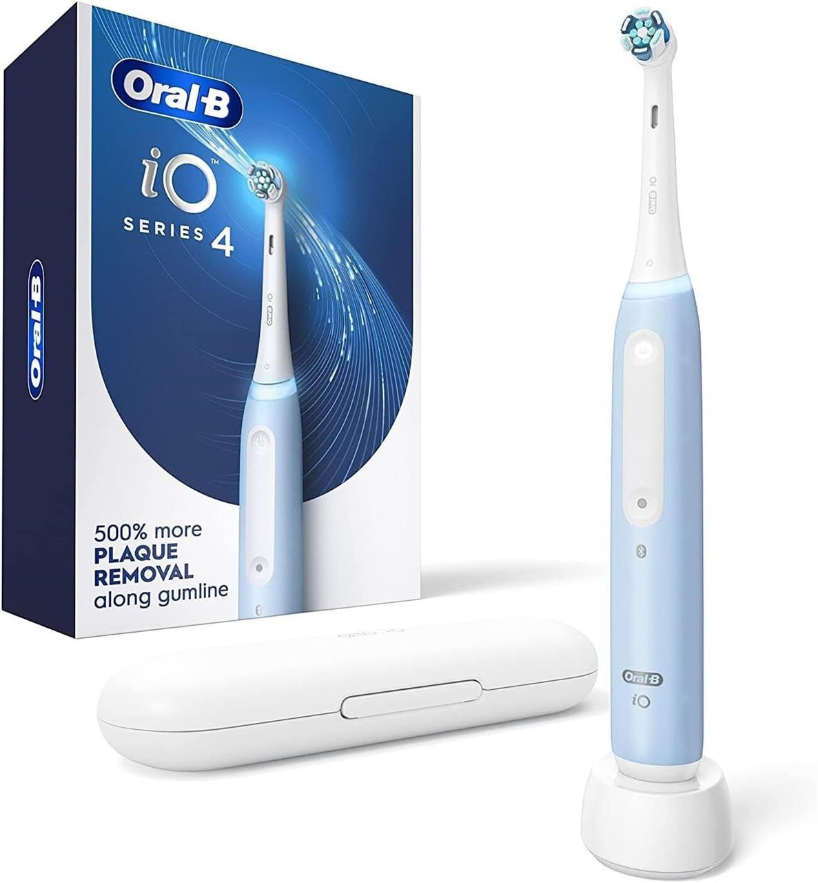 Oral B iO Series 4 Electric Toothbrush with (1) Brush Head, Rechargeable, Light Blue (Model iO G4.1A6.1K)