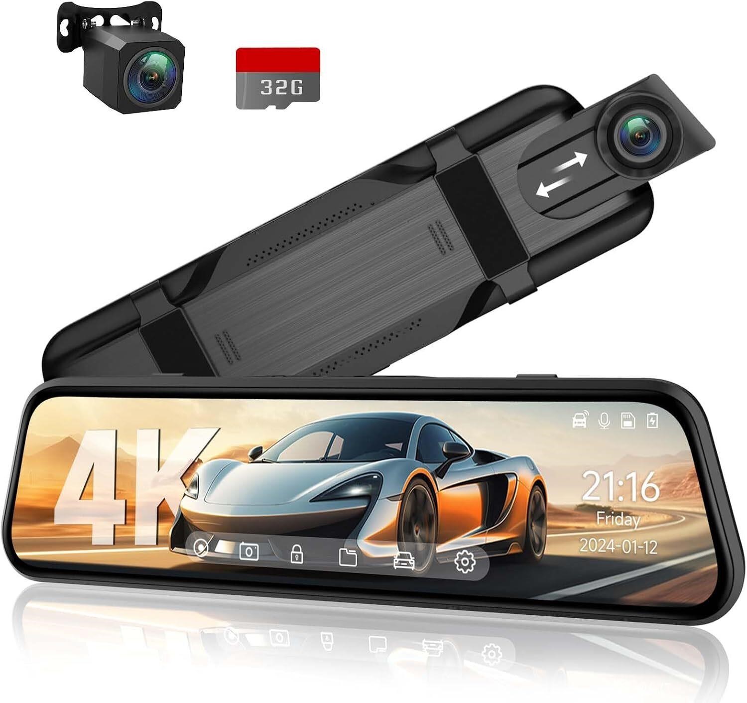 VT10 4K Mirror Dash Cam Front