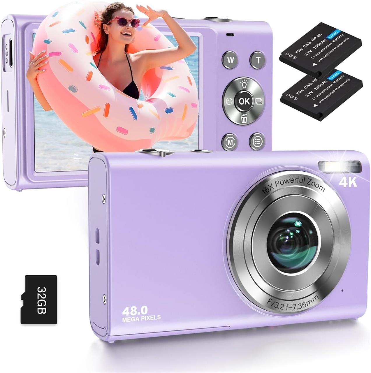4K Digital Camera, 48MP Autofo