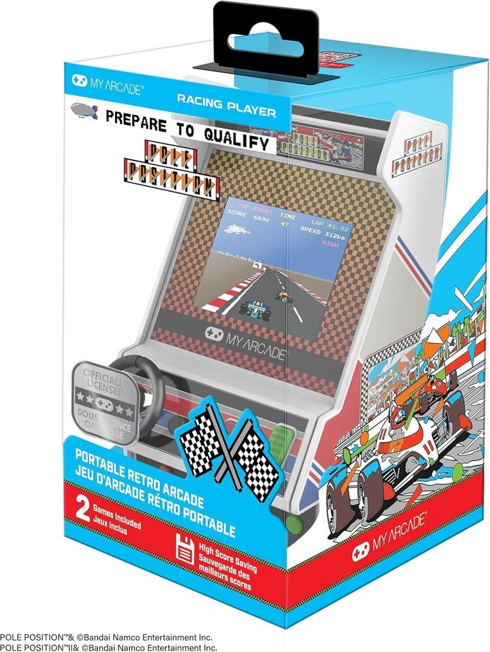 My Arcade Pole Position Racing Player: Portable Game for Kids and Adults with Real Racing Controls