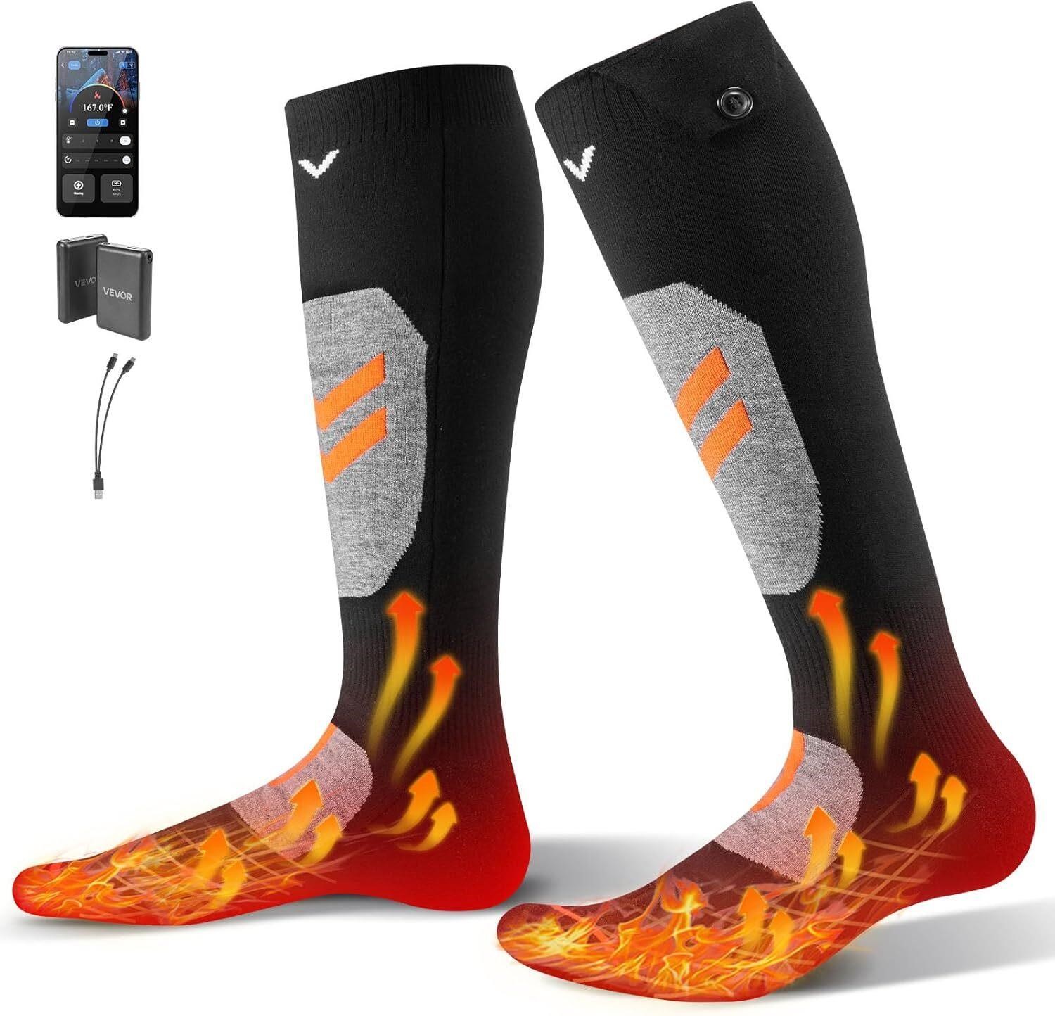 VEVOR Heated Socks, Battery Po