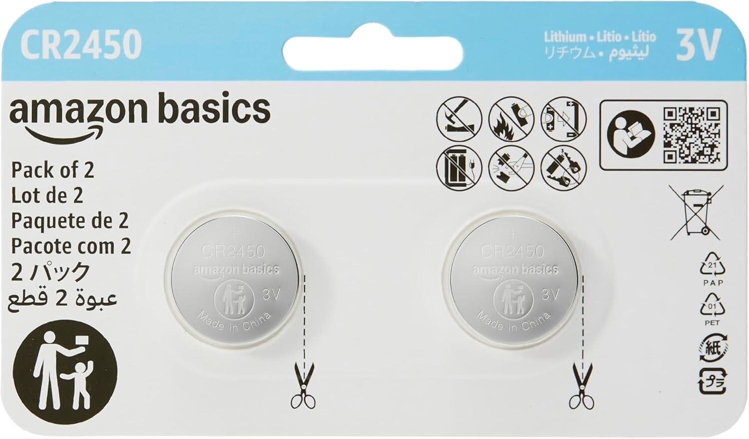 Amazon Basics 2-Pack CR2450 Li