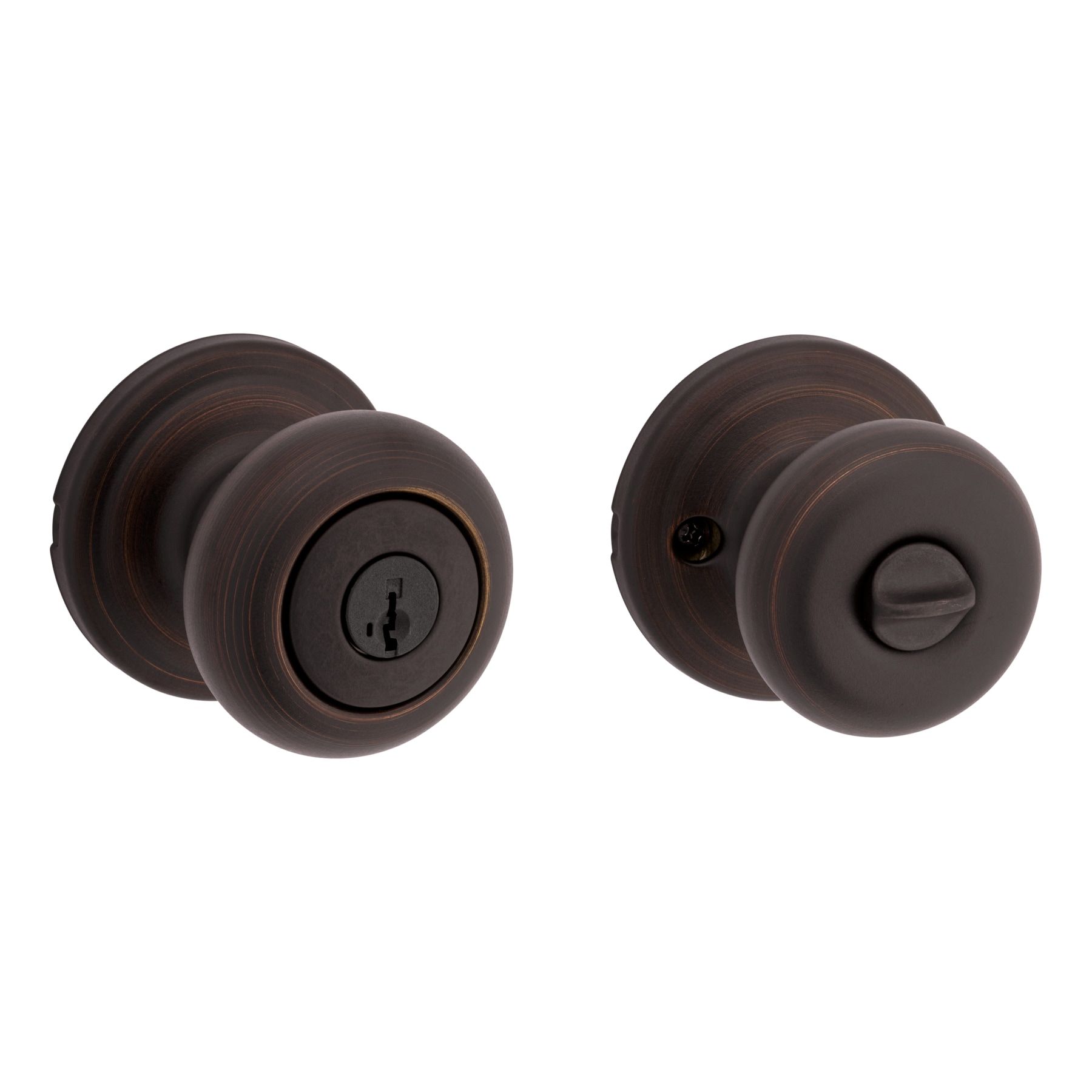 Kwikset Signature Series Juno Venetian Bronze Exterior Keyed Entry Door Knob ft. SmartKey Security
