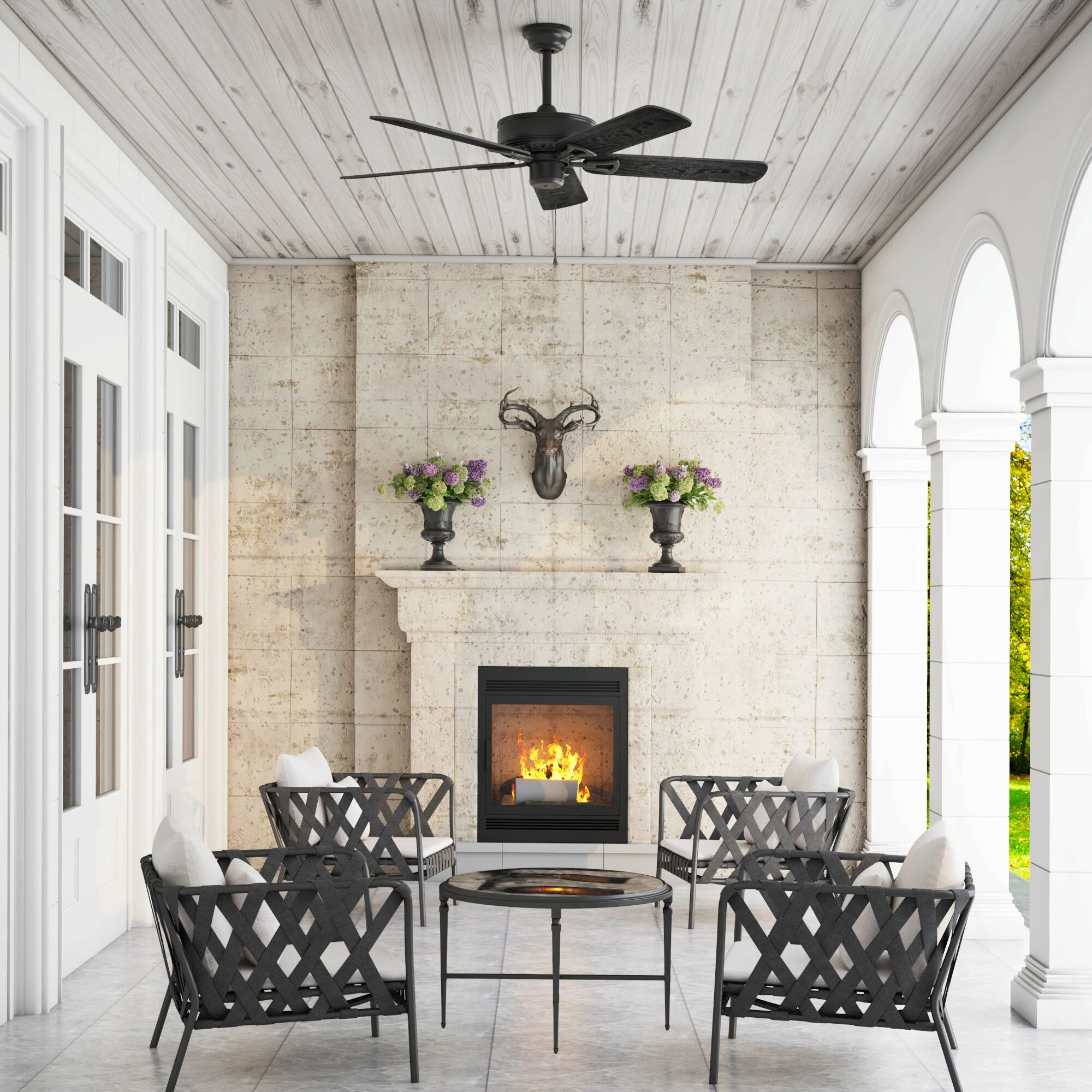 Harbor Breeze Calera 52-in Bronze with Uncovered Outdoor Ceiling Fan Light Kit Compatible and Pull Chain Included