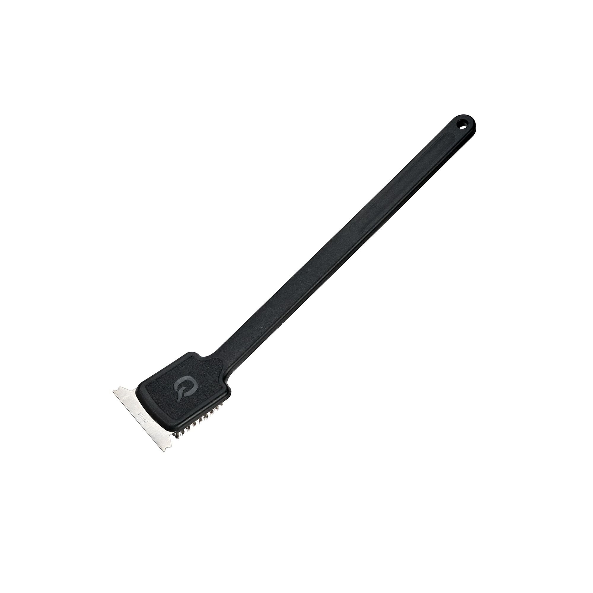 Mr. Bar-B-Q Stainless Steel Bristle Long Handle Grill Brush 17.5-in Plastic Handle with Scraper Blade
