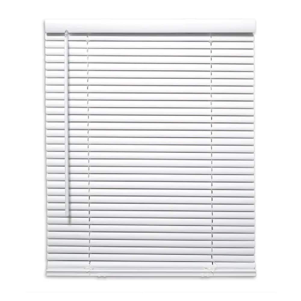 Project Source Light Filtering 1-in Slat Width 29-in x 64-in Cordless White Vinyl Light Filtering Mini-blinds