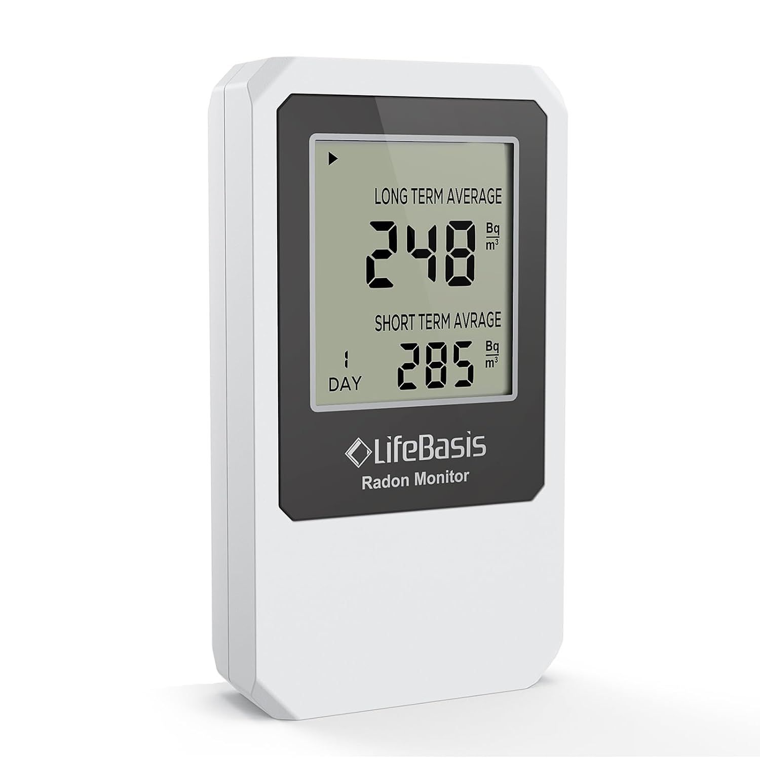 Life Basis Radon Detector for Home Radon Tester Portable with Large Screen Long and Short Term Radon Monitoring Battery Operated, Bq/m3