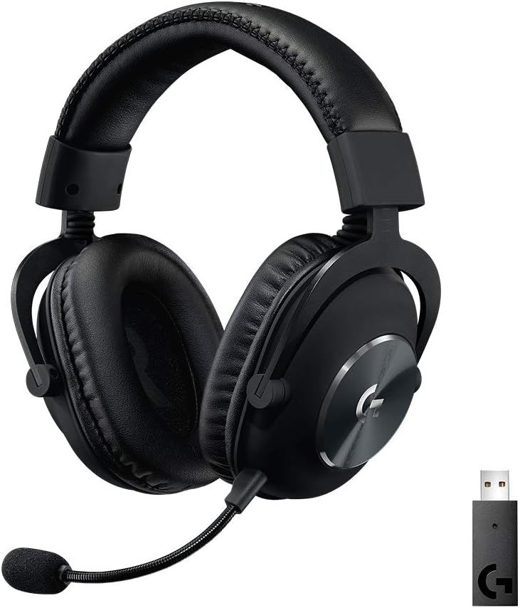 Logitech G PRO X Wireless Lightspeed Gaming Headset with Blue VO!CE Mic Filter Tech, 50 mm PRO-G Drivers, and DTS Headphone:X 2.0 Surround Sound, 20+ Hour Battery Life, Black