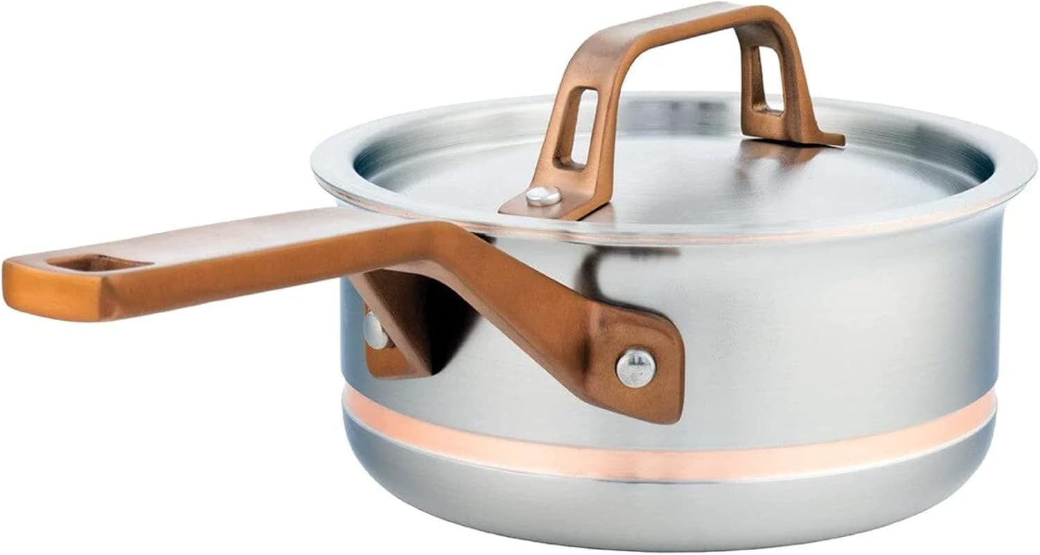 Meyer - CopperClad 5-Ply Copper Core Stainless Steel Saucepan with Lid (2L/2.1qt) - Made in Canada